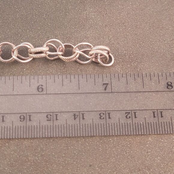 Sterling ITALY Handcrafted Fancy Link Bracelet - Picture 4 of 7